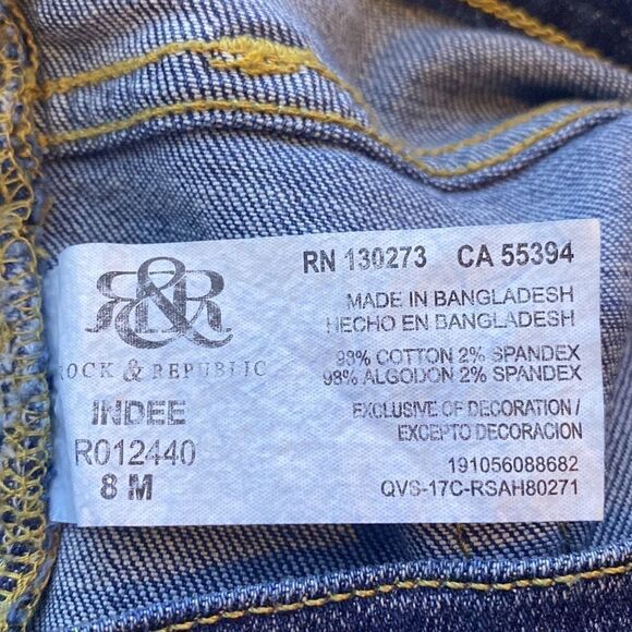 ROCK & REPUBLIC INDEE JEANS 8M - Picture 10 of 14